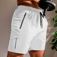 3pcs Men's Quick-Dry Shorts with Zipper Pockets for Gym