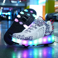 Rechargeable LED Luminous Roller Shoes for Kids and Teens