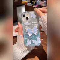 High Quality Top TikTok Trend Vibrant Wave Glitter Butterfly Design iPhone Case For Females