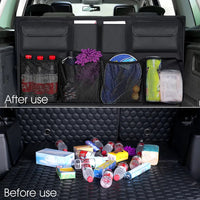 Car Trunk Organizer - Foldable Rear Seat Hanger with Multiple Pockets