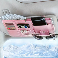 Multifunctional PU Leather Car Visor Organizer