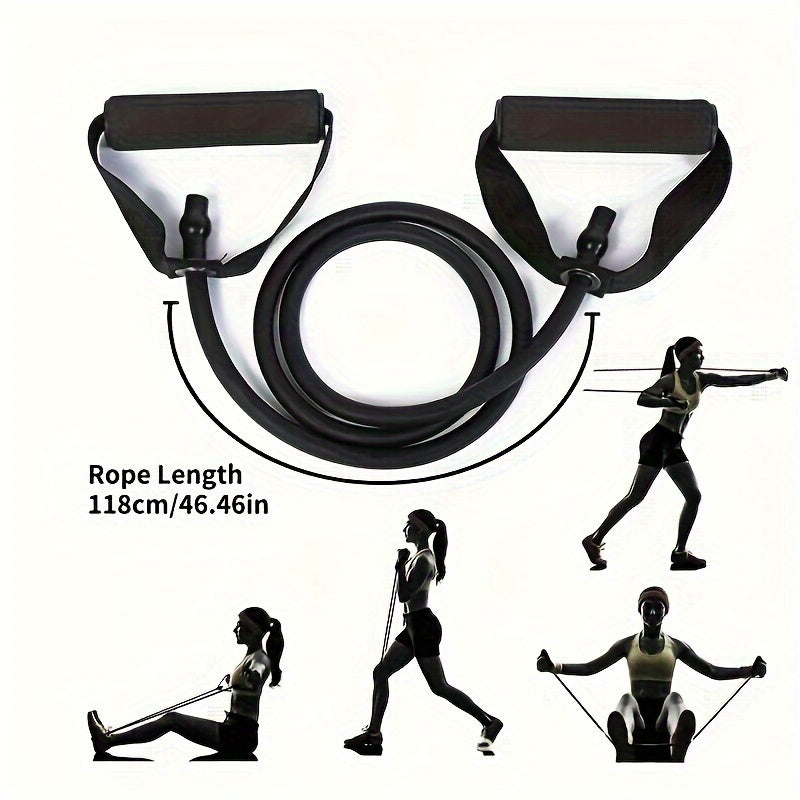 1pc Premium 5-Level Adjustable Yoga Resistance Bands with Ergonomic Handles