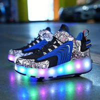 Rechargeable LED Luminous Roller Shoes for Kids and Teens