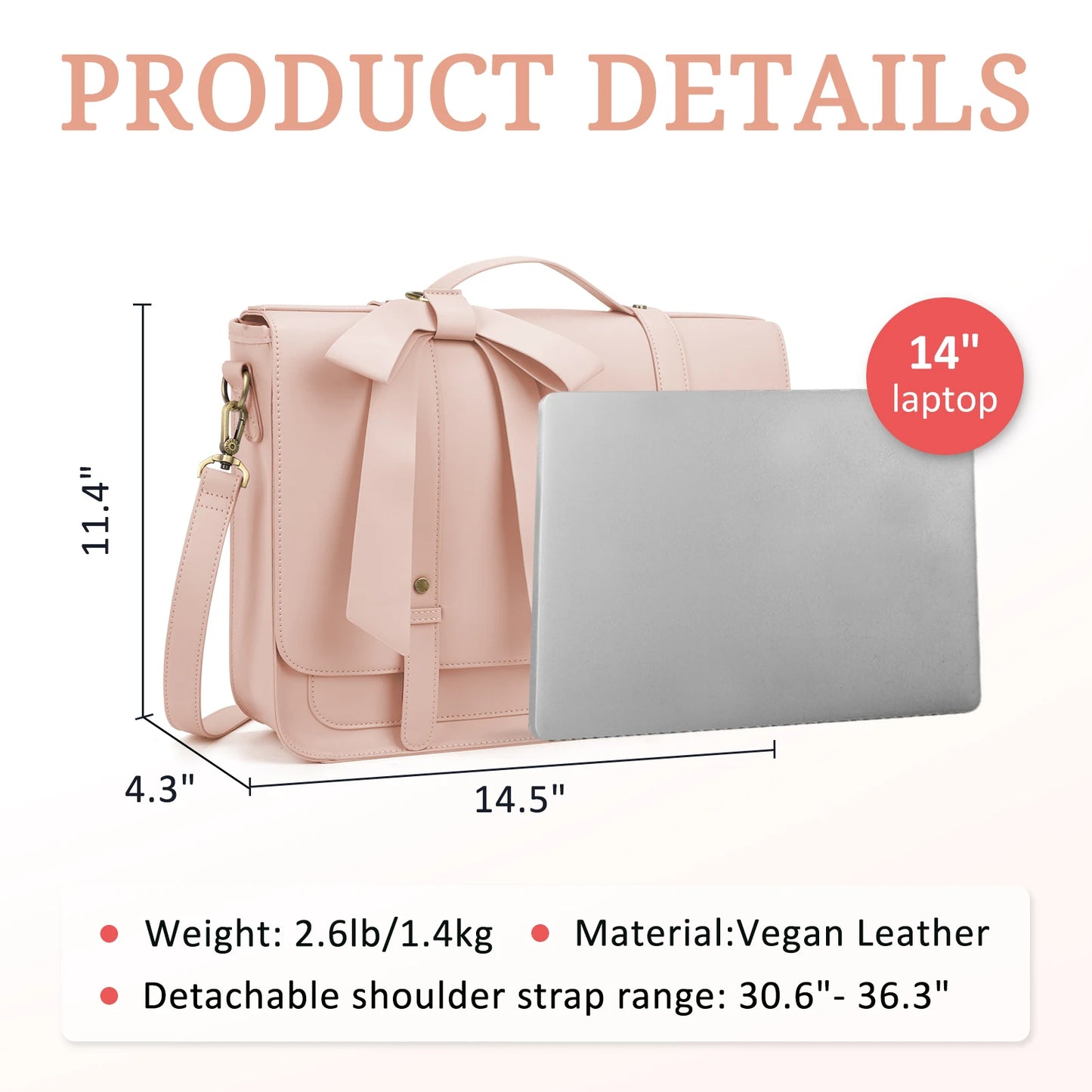 ECOSUSI Briefcase Bag for Business Women