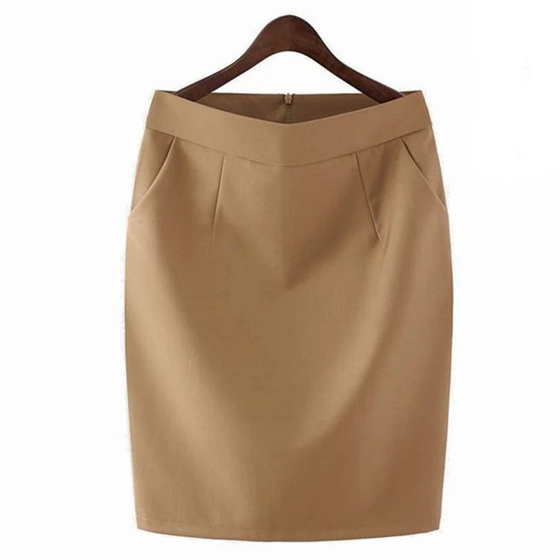 Mini Formal Vintage Black Pencil Skirts for Office Ladies