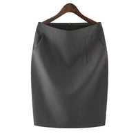 Mini Formal Vintage Black Pencil Skirts for Office Ladies