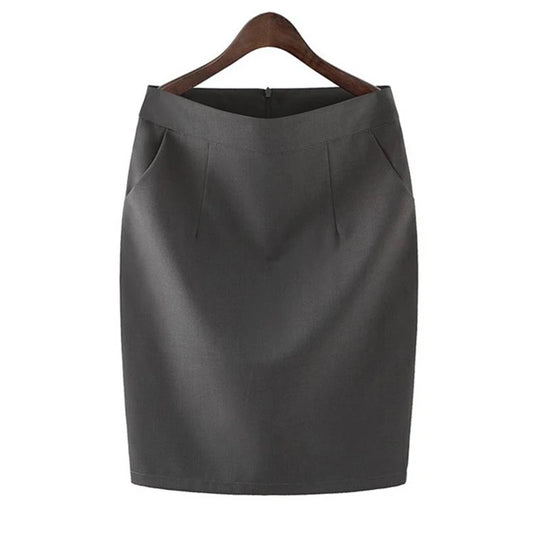 Mini Formal Vintage Black Pencil Skirts for Office Ladies