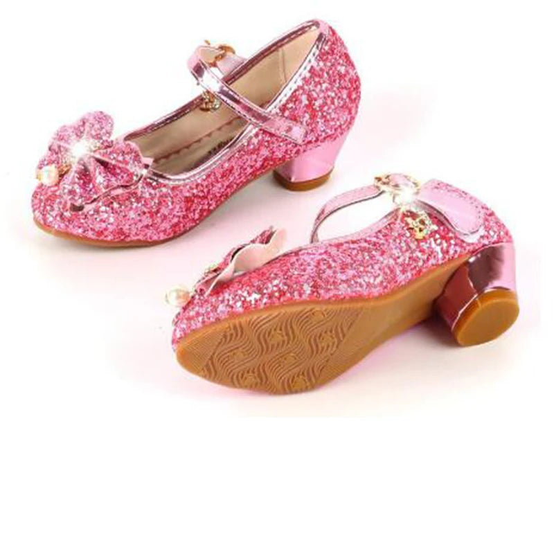 Princess Butterfly Diamond Bowknot High Heel Girl Shoes