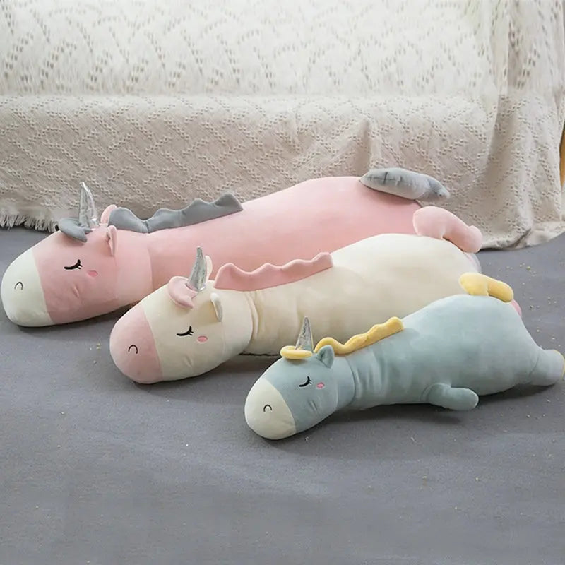 Giant Soft toy unicorn Stuffed Silver Horn Unicorn High Quality Sleeping Pillow