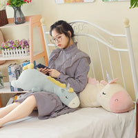 Giant Soft toy unicorn Stuffed Silver Horn Unicorn High Quality Sleeping Pillow