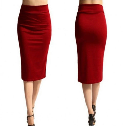 Women High Waist Skinny Pencil Skirt