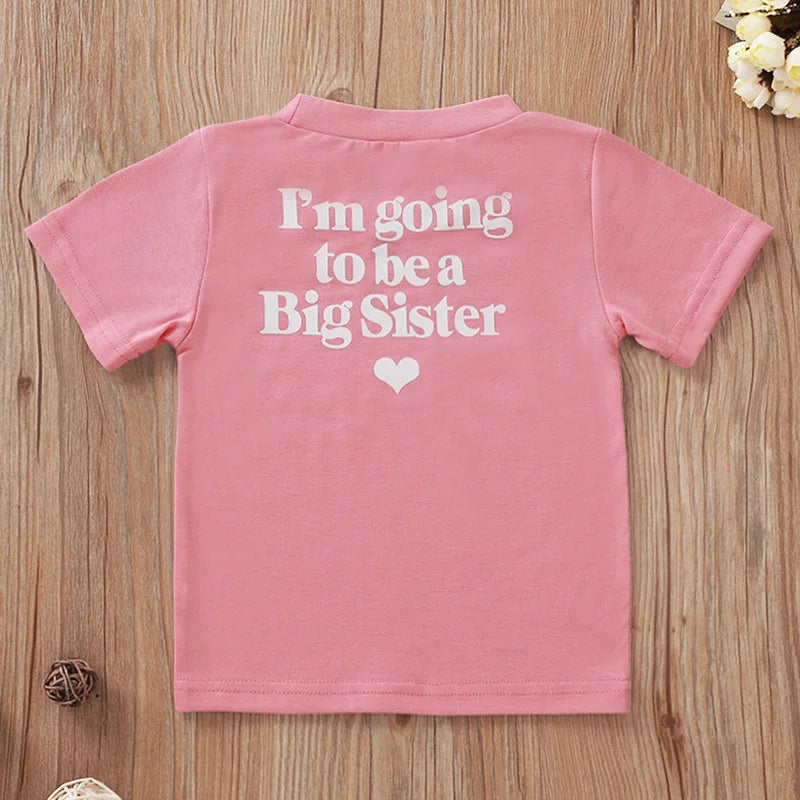 I'm going to be a big sister/brother Print T-shirt Children Tops