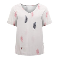 3d Women's T-shirts V Neck Summer Short Sleeve Tops Tees