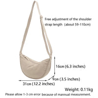 Nylon Hobos Crossbody Half Moon Bag for Women