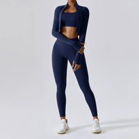 3 Pieces Women Yoga Sportswear Tracksuit