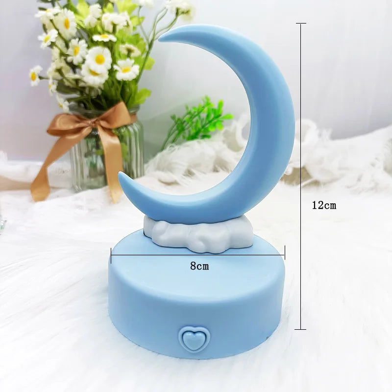 Creative Romantic Crescent Moon Night Light LED Bedside Decorative Table Lamp