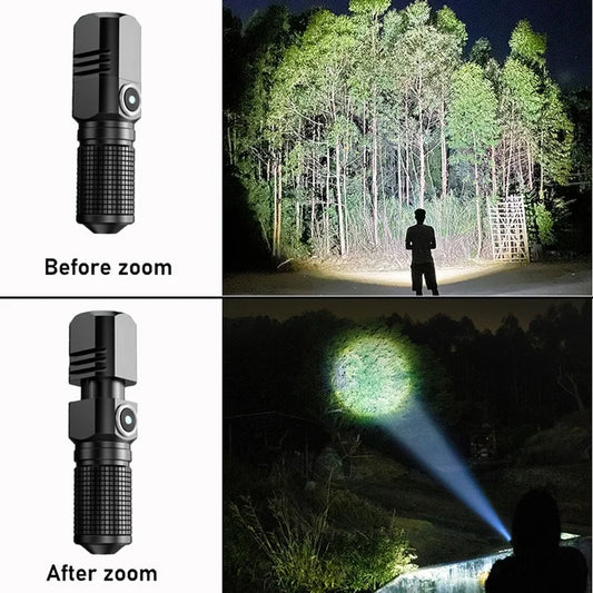 Super Bright MINI XHP50 LED Flashlight USB Torch Rechargeable