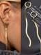 Fashion Stainless Steel Gold Color Long Tassel Earrings for Women