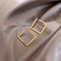 Retro Minimalist Square Earrings for Women