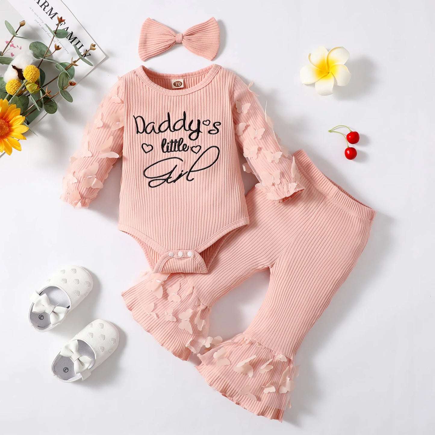 Fashion Summer Newborn Baby Girl Clothes Set 3Pcs Outfits