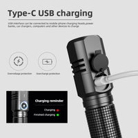 Super Bright MINI XHP50 LED Flashlight USB Torch Rechargeable