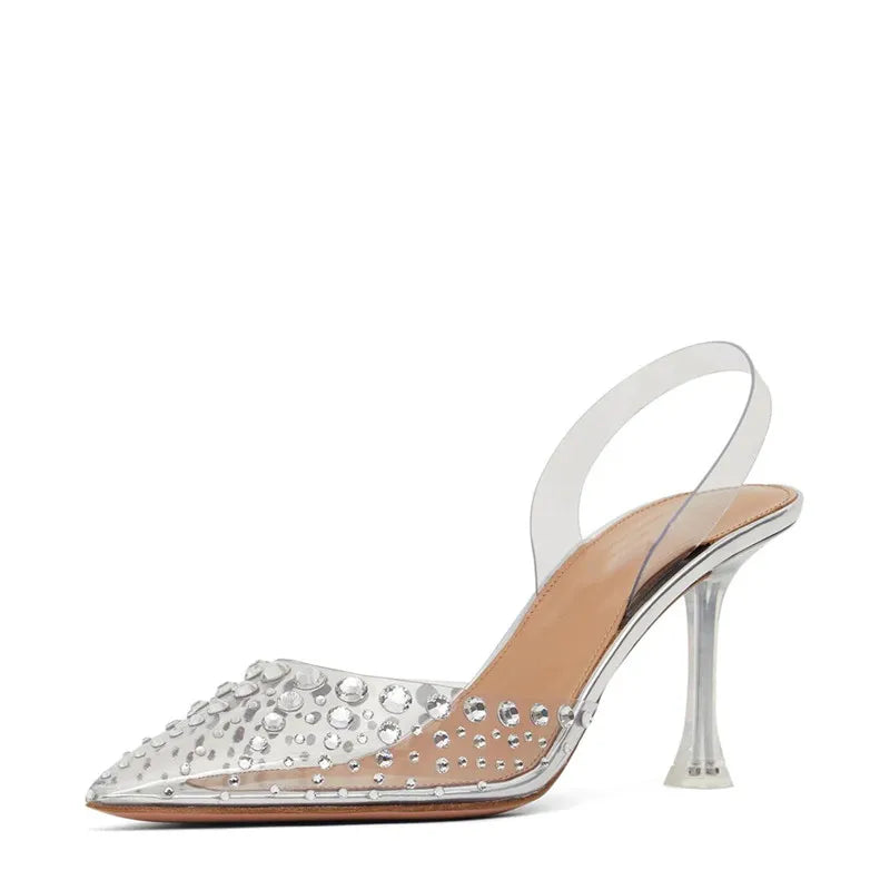 Bling Bling Rhinestones Transparent PVC Women Pumps