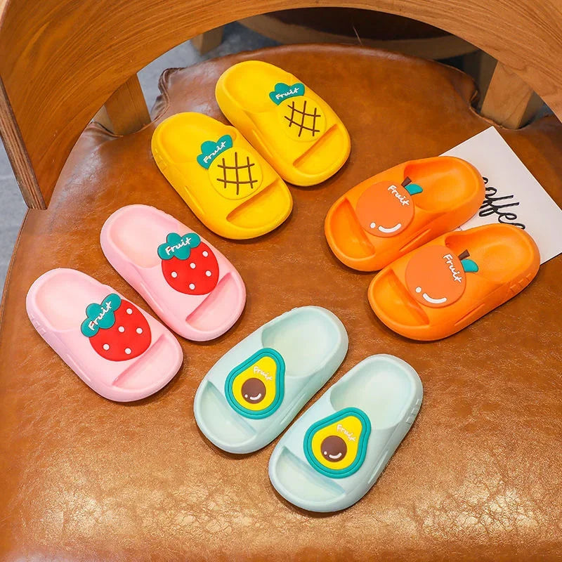 Unisex Summer Cartoon Strawberry Kids Beach Slippers