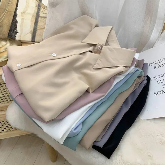 Chiffon Fashion Loose Long Sleeve Casual Office Ladies Tops