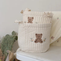 Cute Bear Embroidery Baby Diaper Bag