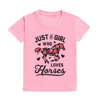 Just A Girl Who Loves Horses Print Kids Tshirt