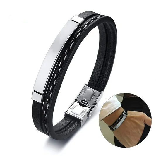 Delysia King Trendy Men Leatherwear Weave Bracelet