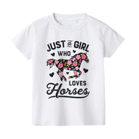 Just A Girl Who Loves Horses Print Kids Tshirt