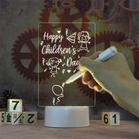 Transparent Luminous LED Acrylic Erasable Write Message Board Calendar Desktop Ornaments