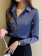 Satin Long Sleeve Fashion Woman Blouse 2024