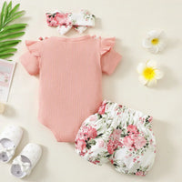 Fashion Summer Newborn Baby Girl Clothes Set 3Pcs Outfits