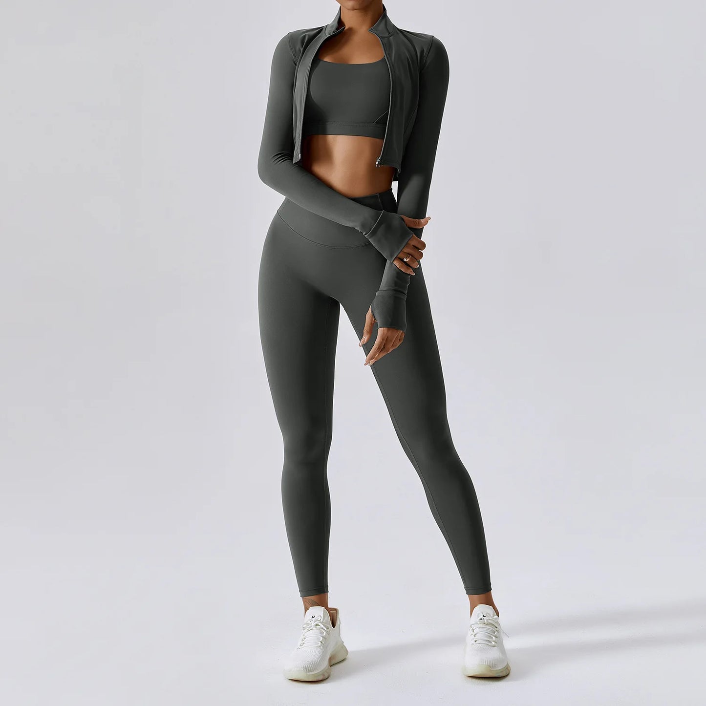 3 Pieces Women Yoga Sportswear Tracksuit