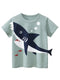 2024 Trendy Summer Boys Short Sleeve T-Shirt 3D Cartoon Shark Print