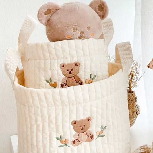 Cute Bear Embroidery Baby Diaper Bag