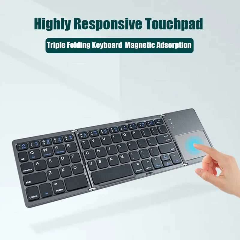 Wireless Folding Mini Bluetooth Keyboard With Touchpad