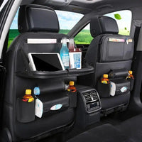 1 Pc Car Back Seat Organizer with Foldable Table Tray High Quality PU Leather