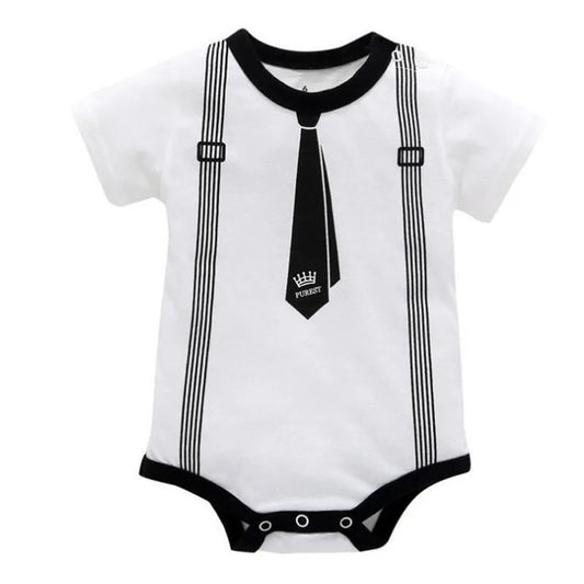 Newborn Baby Clothing Summer Gentleman Rompers 0-12M