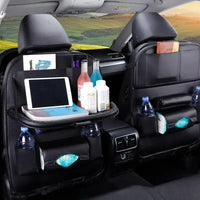 1 Pc Car Back Seat Organizer with Foldable Table Tray High Quality PU Leather