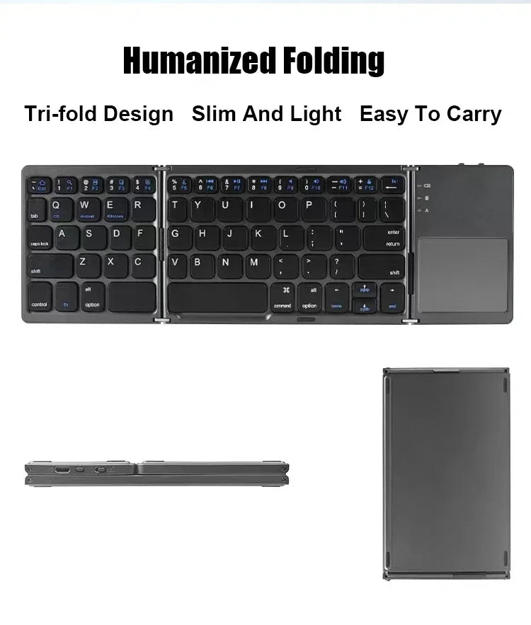 Wireless Folding Mini Bluetooth Keyboard With Touchpad