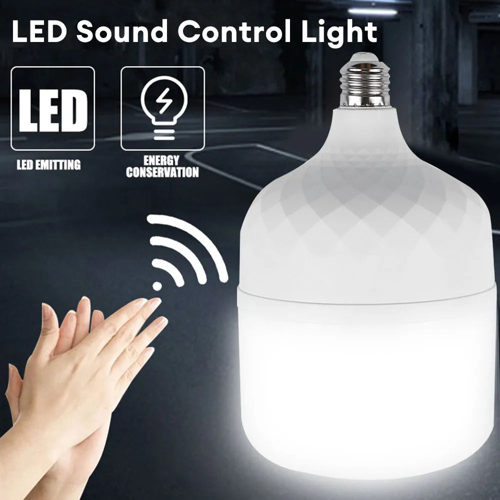 LED E27 Sound Sensor Lamp 10W 20W Voice Control Lamp