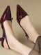 Pointed Toe Sexy Mid Heels Party Sandals