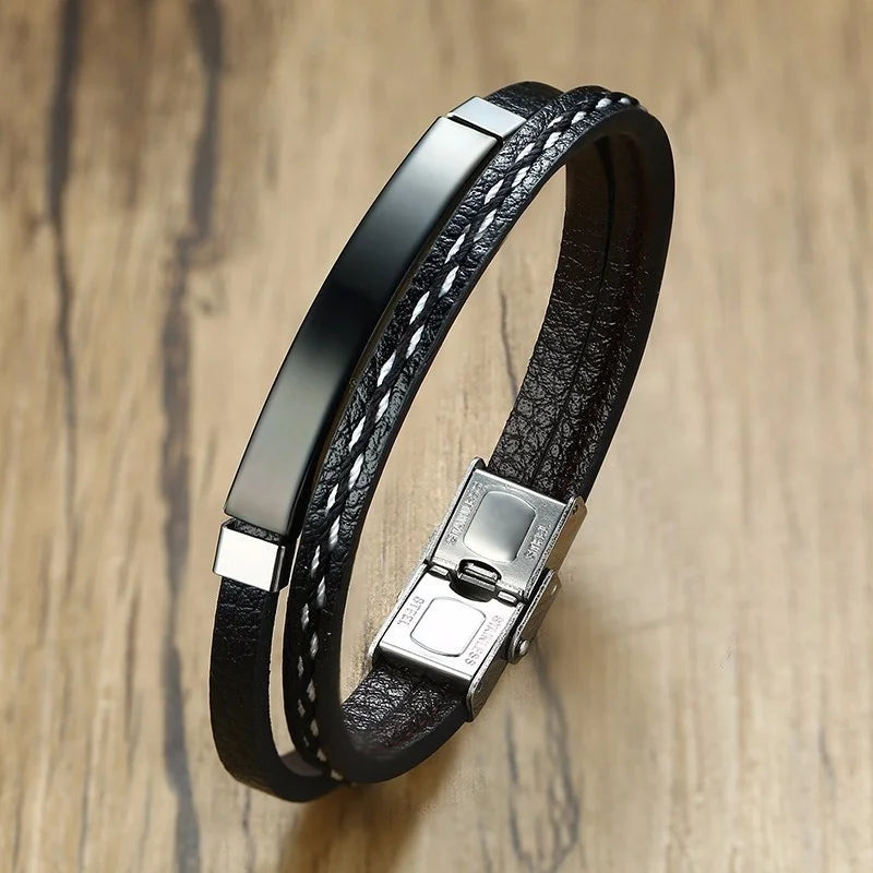 Delysia King Trendy Men Leatherwear Weave Bracelet