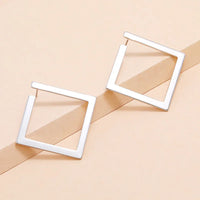 Retro Minimalist Square Earrings for Women