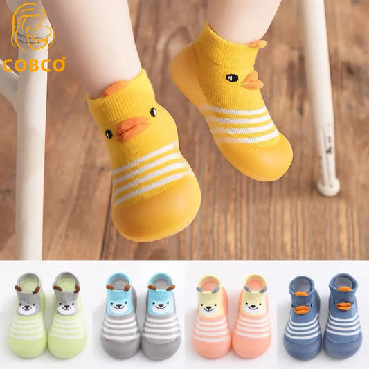 Cartoon Toddler Shoes Animal Pattern Non-slip Silicone Sole Baby Floor Socks