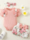 Fashion Summer Newborn Baby Girl Clothes Set 3Pcs Outfits