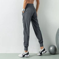 Drawstring Quick Dry Athletic Fitness Sweatpants with Two Side Pockets For Women